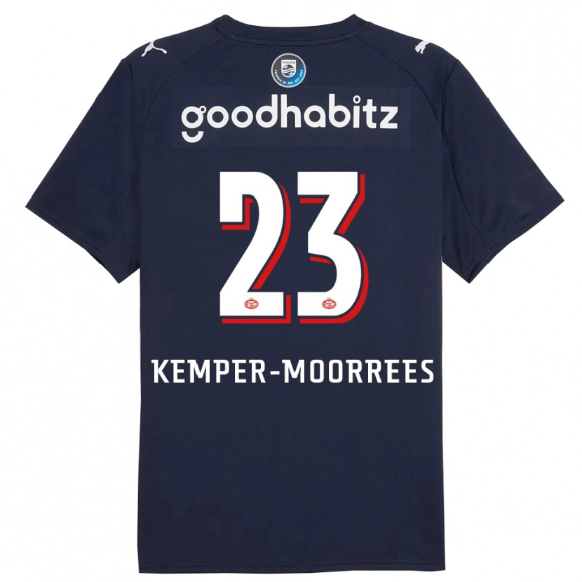 Danxen Män Myrthe Kemper-Moorrees #23 Marinblå Vit Bortatröja Matchtröjor 2025/26 Tröjor T-Tröja