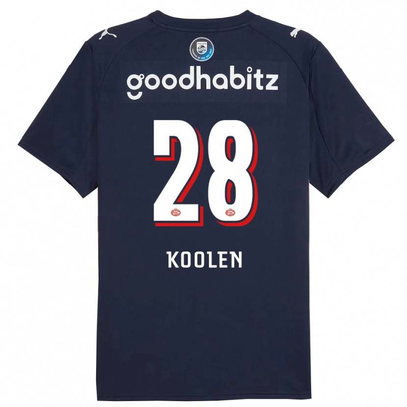 Danxen Män Lars Koolen #28 Marinblå Vit Bortatröja Matchtröjor 2025/26 Tröjor T-Tröja