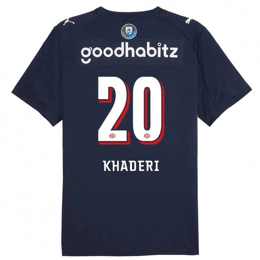 Danxen Män Benjamin Khaderi #20 Marinblå Vit Bortatröja Matchtröjor 2025/26 Tröjor T-Tröja