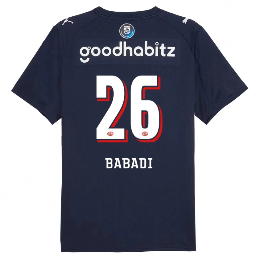Danxen Män Isaac Babadi #26 Marinblå Vit Bortatröja Matchtröjor 2025/26 Tröjor T-Tröja