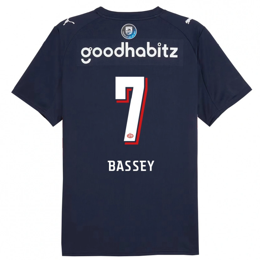 Danxen Män Essien Bassey #7 Marinblå Vit Bortatröja Matchtröjor 2025/26 Tröjor T-Tröja