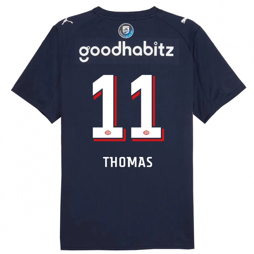 Danxen Män Ayodele Thomas #11 Marinblå Vit Bortatröja Matchtröjor 2025/26 Tröjor T-Tröja