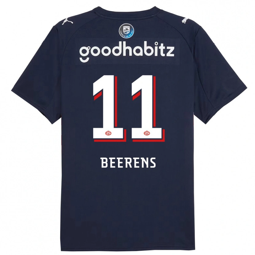 Danxen Män Jairo Beerens #11 Marinblå Vit Bortatröja Matchtröjor 2025/26 Tröjor T-Tröja