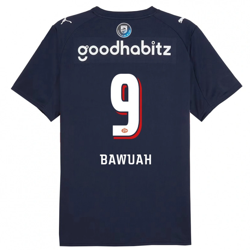 Danxen Män Jordy Bawuah #9 Marinblå Vit Bortatröja Matchtröjor 2025/26 Tröjor T-Tröja