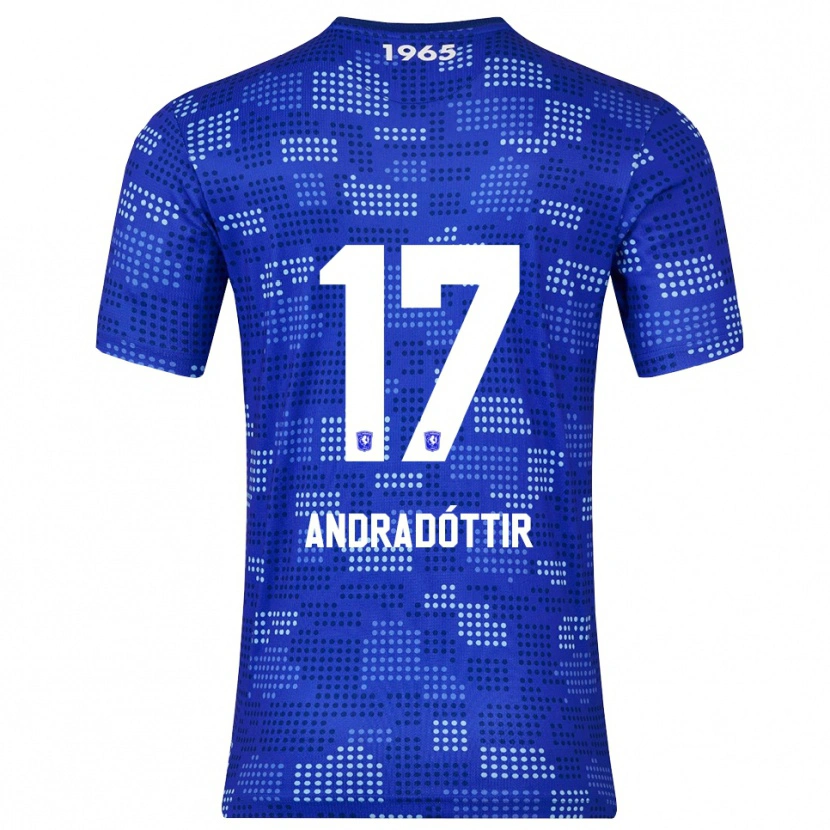 Danxen Män Amanda Andradóttir #17 Blå Himmelsblå Bortatröja Matchtröjor 2025/26 Tröjor T-Tröja