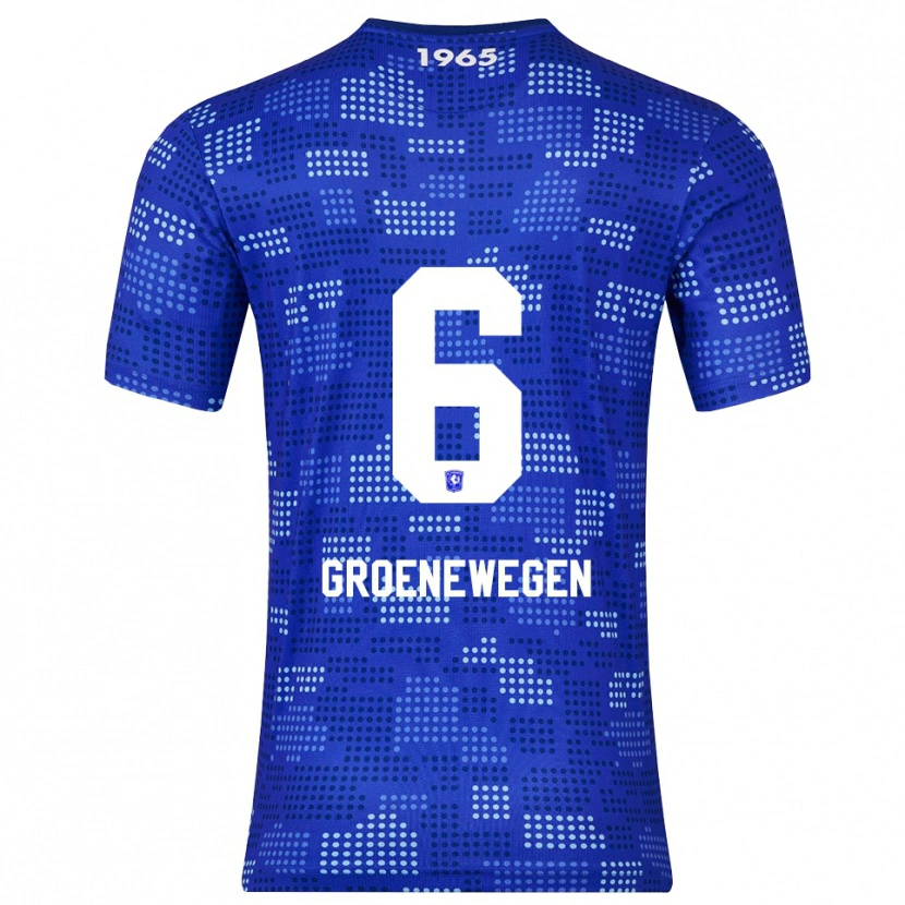 Danxen Män Lynn Groenewegen #6 Blå Himmelsblå Bortatröja Matchtröjor 2025/26 Tröjor T-Tröja