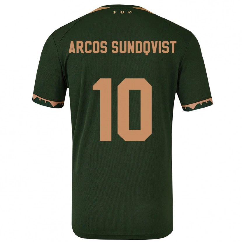 Danxen Män Gustav Arcos Sundqvist #10 Grön Guld Bortatröja Matchtröjor 2025/26 Tröjor T-Tröja