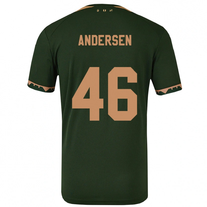 Danxen Män Silas Andersen #46 Grön Guld Bortatröja Matchtröjor 2025/26 Tröjor T-Tröja