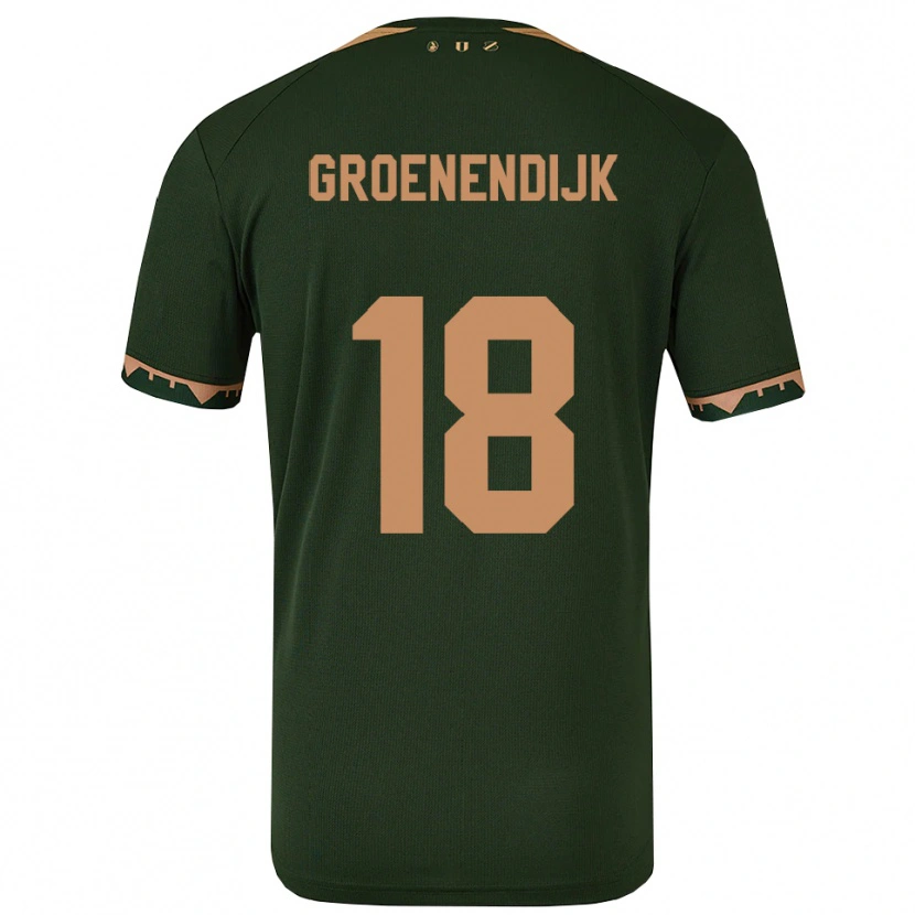 Danxen Män Tami Groenendijk #18 Grön Guld Bortatröja Matchtröjor 2025/26 Tröjor T-Tröja
