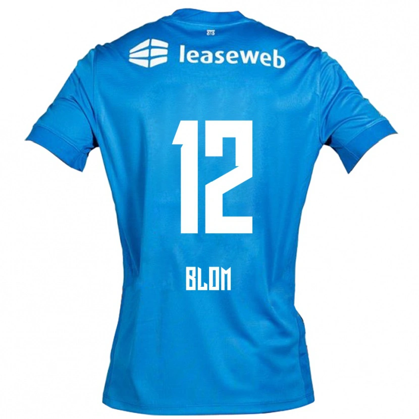 Danxen Män Robin Blom #12 Blå Vit Bortatröja Matchtröjor 2025/26 Tröjor T-Tröja