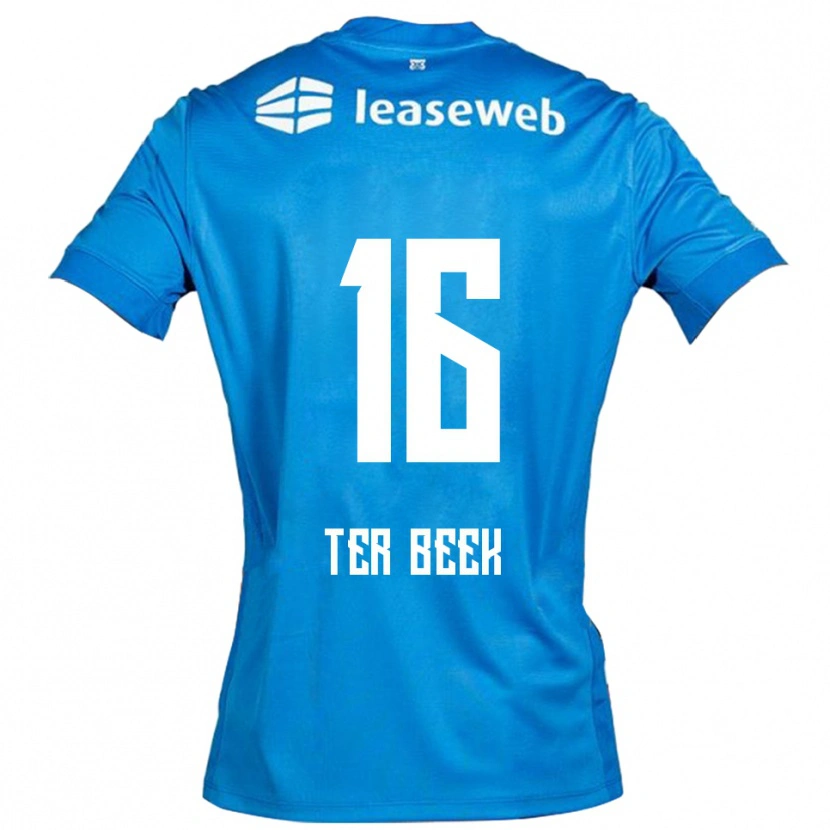 Danxen Män Kai Ter Beek #16 Blå Vit Bortatröja Matchtröjor 2025/26 Tröjor T-Tröja