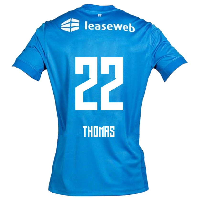 Danxen Män Kealyn Thomas #22 Blå Vit Bortatröja Matchtröjor 2025/26 Tröjor T-Tröja