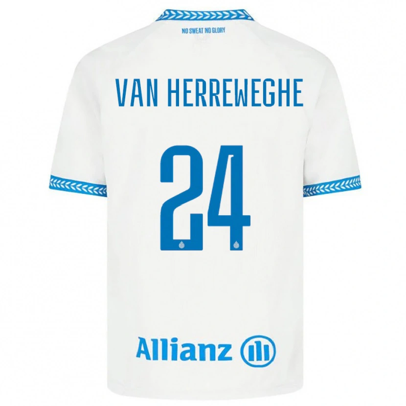 Danxen Män Febe Van Herreweghe #24 Blå Vit Bortatröja Matchtröjor 2025/26 Tröjor T-Tröja