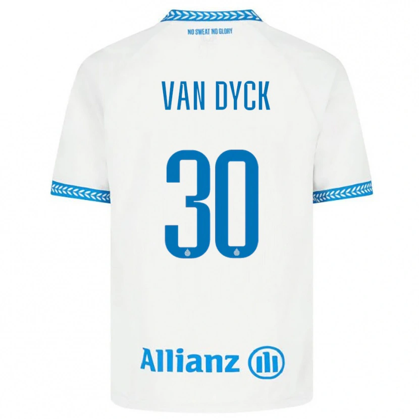 Danxen Män Nell Van Dyck #30 Blå Vit Bortatröja Matchtröjor 2025/26 Tröjor T-Tröja