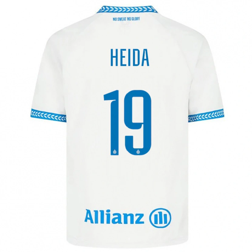 Danxen Män Jade Heida #19 Blå Vit Bortatröja Matchtröjor 2025/26 Tröjor T-Tröja