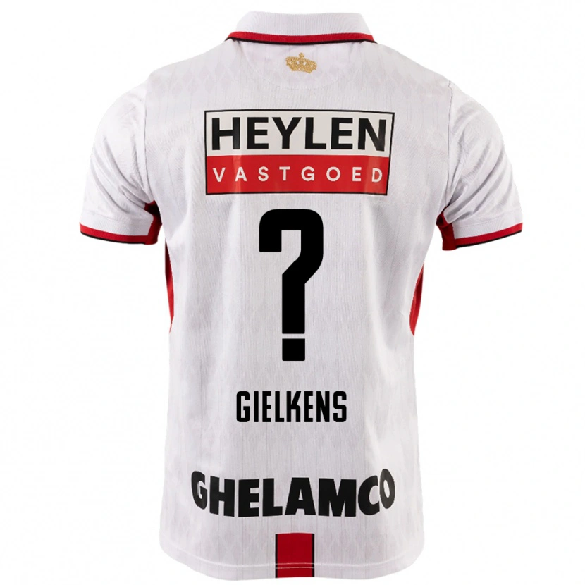 Danxen Män Mathijs Gielkens #0 Vit Röd Bortatröja Matchtröjor 2025/26 Tröjor T-Tröja