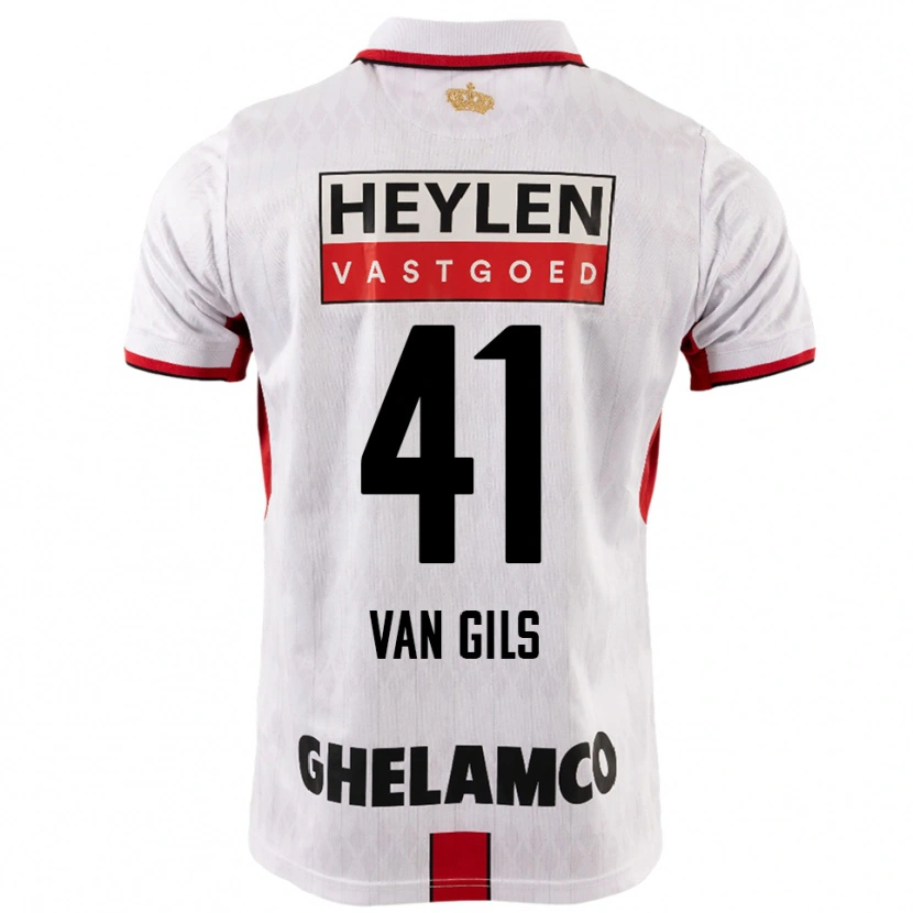 Danxen Män Mathis Van Gils #41 Vit Röd Bortatröja Matchtröjor 2025/26 Tröjor T-Tröja