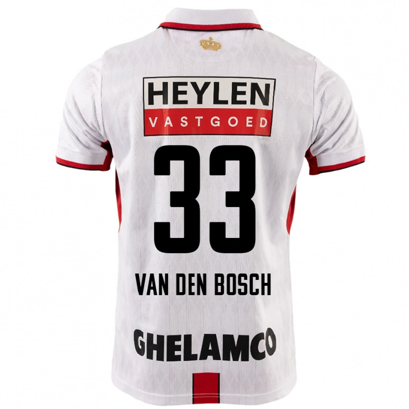 Danxen Män Zeno Van Den Bosch #33 Vit Röd Bortatröja Matchtröjor 2025/26 Tröjor T-Tröja