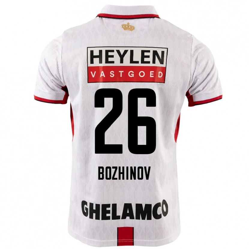 Danxen Män Rosen Bozhinov #26 Vit Röd Bortatröja Matchtröjor 2025/26 Tröjor T-Tröja