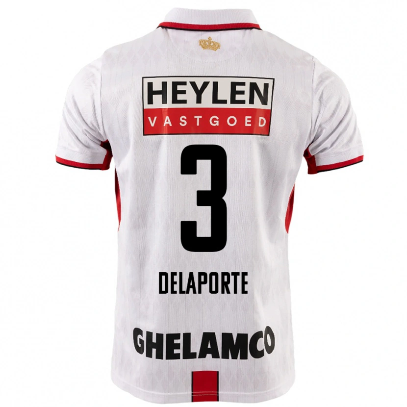 Danxen Män Kyano Delaporte #3 Vit Röd Bortatröja Matchtröjor 2025/26 Tröjor T-Tröja