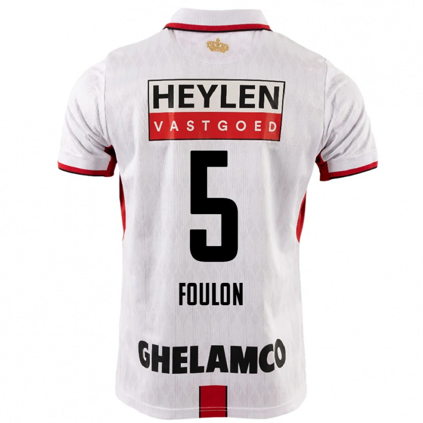 Danxen Män Daam Foulon #5 Vit Röd Bortatröja Matchtröjor 2025/26 Tröjor T-Tröja
