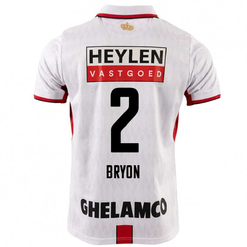 Danxen Män Robbe Bryon #2 Vit Röd Bortatröja Matchtröjor 2025/26 Tröjor T-Tröja