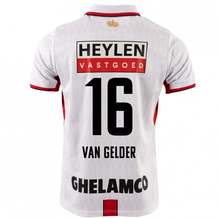 Danxen Män Louie Van Gelder #16 Vit Röd Bortatröja Matchtröjor 2025/26 Tröjor T-Tröja