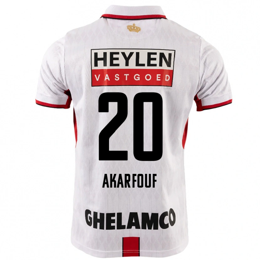 Danxen Män Hamza Akarfouf #20 Vit Röd Bortatröja Matchtröjor 2025/26 Tröjor T-Tröja