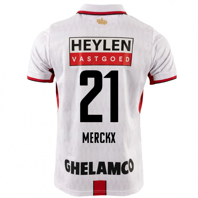 Danxen Män Matti Merckx #21 Vit Röd Bortatröja Matchtröjor 2025/26 Tröjor T-Tröja