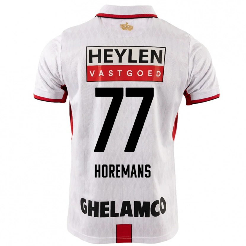 Danxen Män Milo Horemans #77 Vit Röd Bortatröja Matchtröjor 2025/26 Tröjor T-Tröja