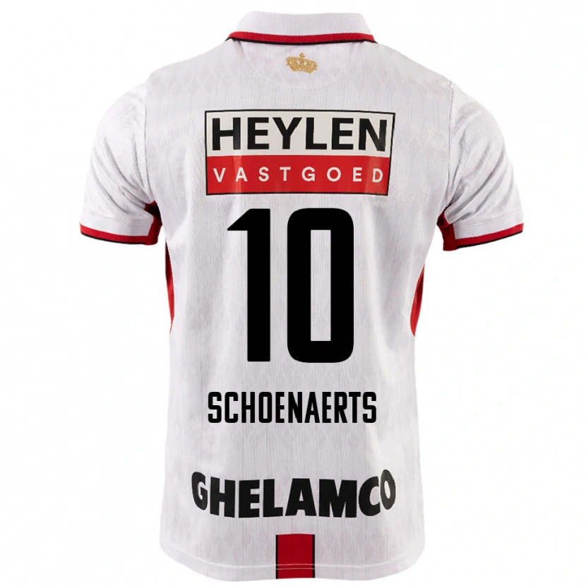 Danxen Män Nand Schoenaerts #10 Vit Röd Bortatröja Matchtröjor 2025/26 Tröjor T-Tröja