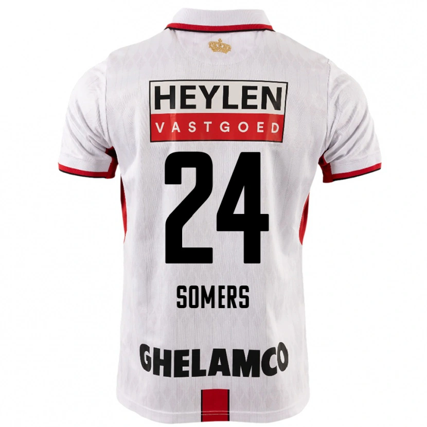 Danxen Män Thibo Somers #24 Vit Röd Bortatröja Matchtröjor 2025/26 Tröjor T-Tröja