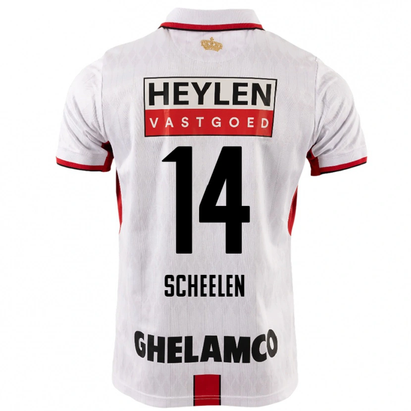 Danxen Män Thijme Scheelen #14 Vit Röd Bortatröja Matchtröjor 2025/26 Tröjor T-Tröja