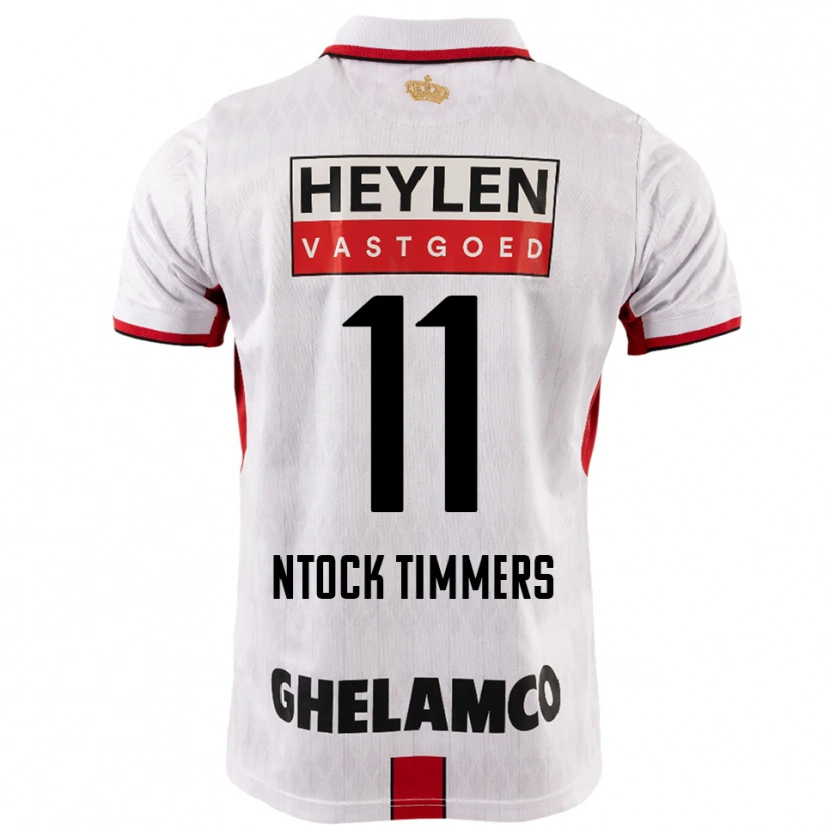 Danxen Män Kurtis Ntock Timmers #11 Vit Röd Bortatröja Matchtröjor 2025/26 Tröjor T-Tröja