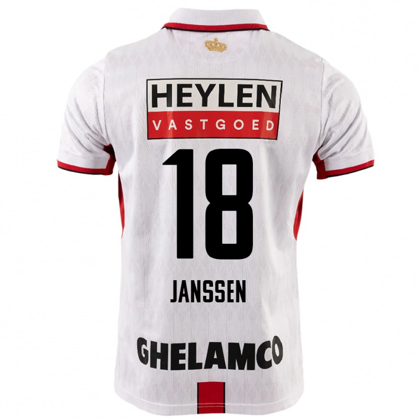 Danxen Män Vincent Janssen #18 Vit Röd Bortatröja Matchtröjor 2025/26 Tröjor T-Tröja