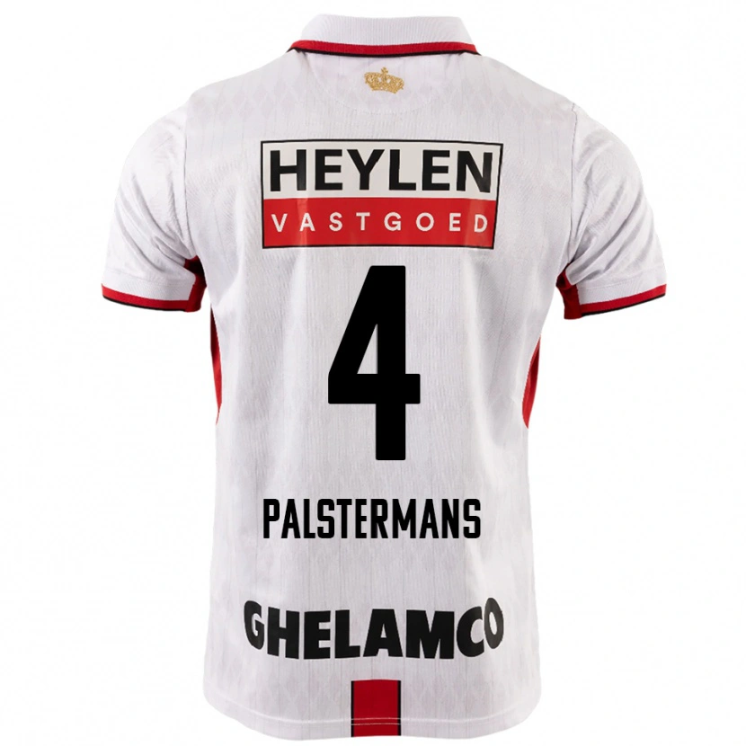 Danxen Män Jasper Palstermans #4 Vit Röd Bortatröja Matchtröjor 2025/26 Tröjor T-Tröja