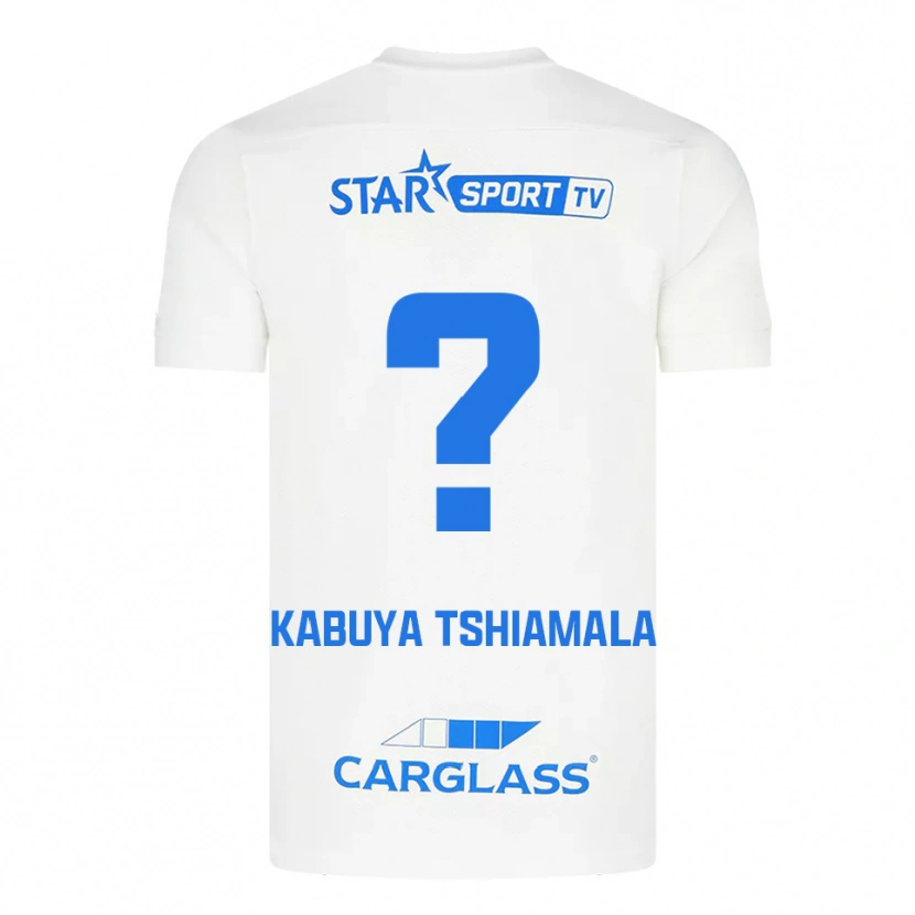 Danxen Män Lino Kabuya Tshiamala #0 Vit Blå Bortatröja Matchtröjor 2025/26 Tröjor T-Tröja