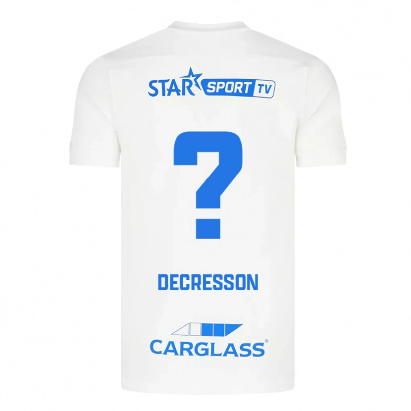Danxen Män Lino Decresson #0 Vit Blå Bortatröja Matchtröjor 2025/26 Tröjor T-Tröja