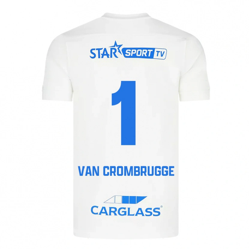 Danxen Män Hendrik Van Crombrugge #1 Vit Blå Bortatröja Matchtröjor 2025/26 Tröjor T-Tröja