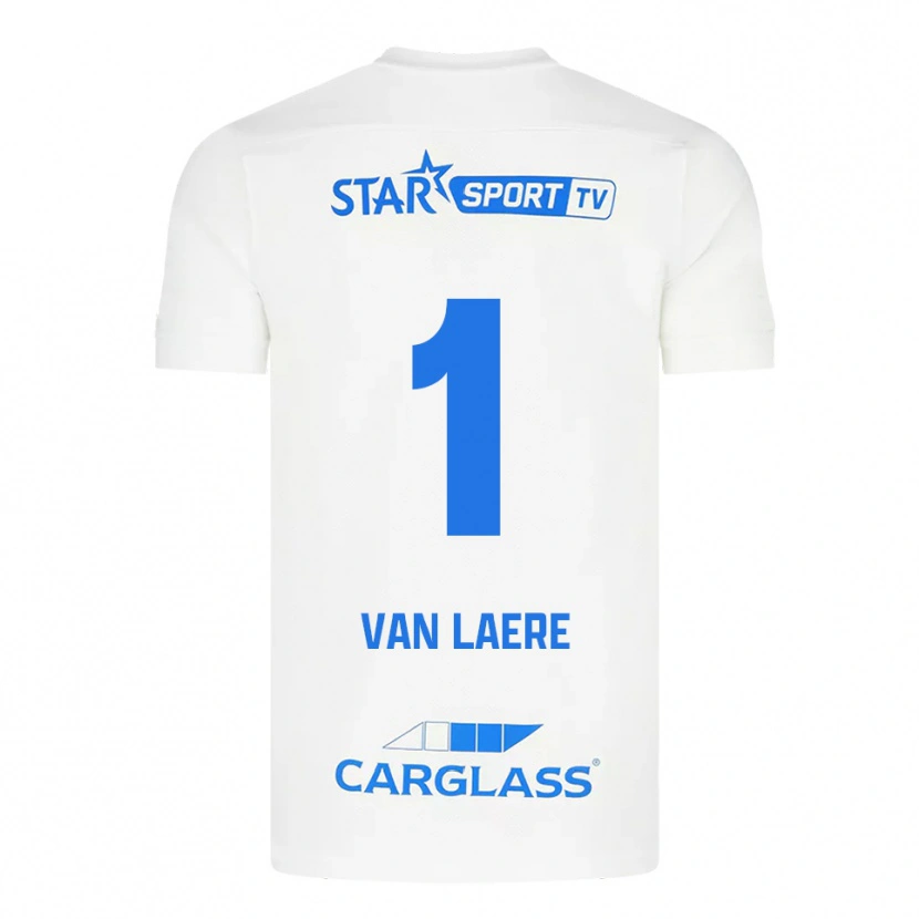 Danxen Män Daan Van Laere #1 Vit Blå Bortatröja Matchtröjor 2025/26 Tröjor T-Tröja