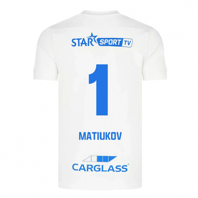 Danxen Män Platon Matiukov #1 Vit Blå Bortatröja Matchtröjor 2025/26 Tröjor T-Tröja