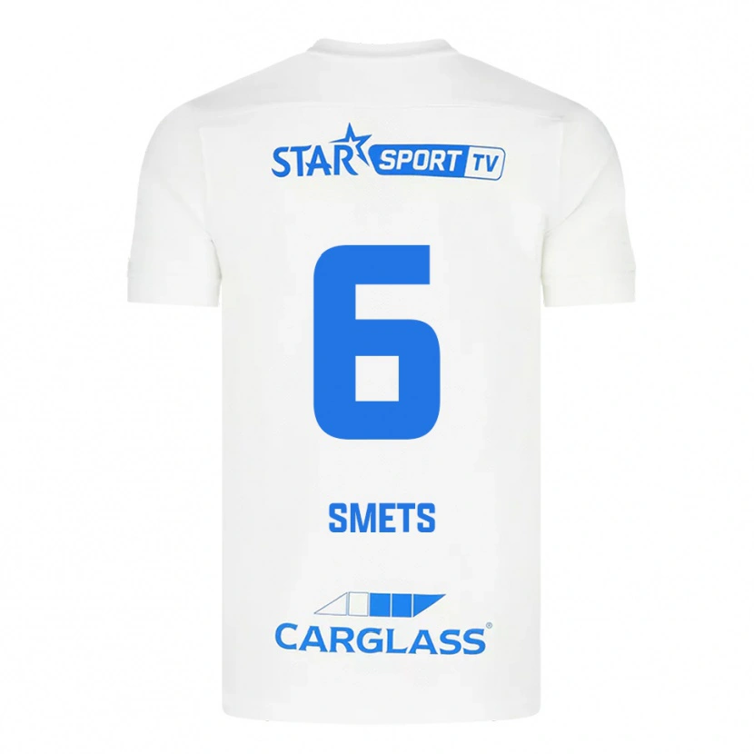 Danxen Män Matte Smets #6 Vit Blå Bortatröja Matchtröjor 2025/26 Tröjor T-Tröja