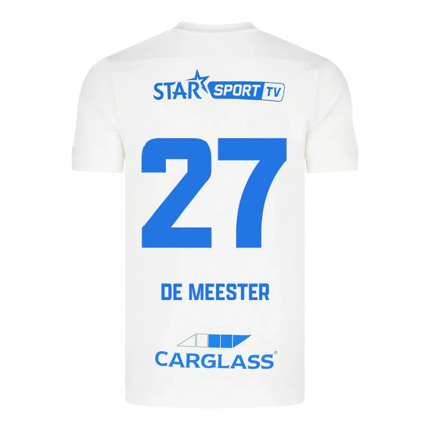 Danxen Män Joyce De Meester #27 Vit Blå Bortatröja Matchtröjor 2025/26 Tröjor T-Tröja