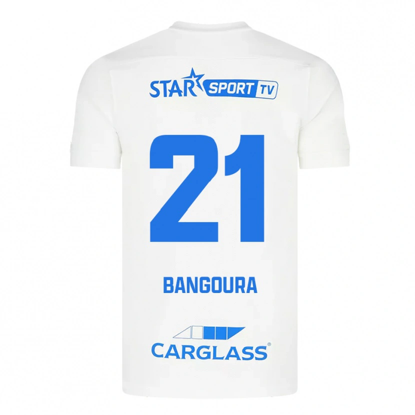 Danxen Män Ibrahima Sory Bangoura #21 Vit Blå Bortatröja Matchtröjor 2025/26 Tröjor T-Tröja