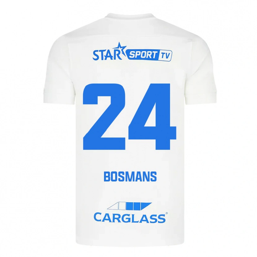 Danxen Män Pia Bosmans #24 Vit Blå Bortatröja Matchtröjor 2025/26 Tröjor T-Tröja