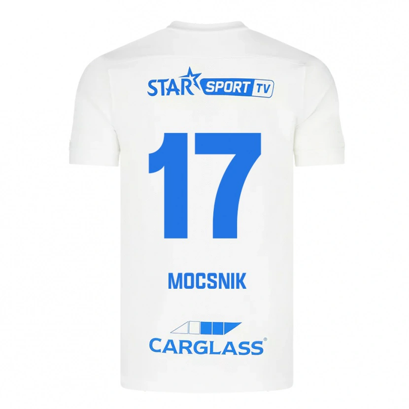 Danxen Män Manu Mocsnik #17 Vit Blå Bortatröja Matchtröjor 2025/26 Tröjor T-Tröja