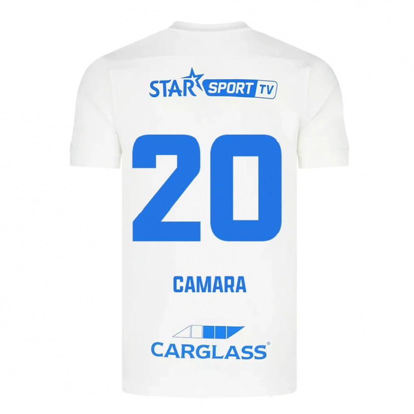 Danxen Män Ali Camara #20 Vit Blå Bortatröja Matchtröjor 2025/26 Tröjor T-Tröja