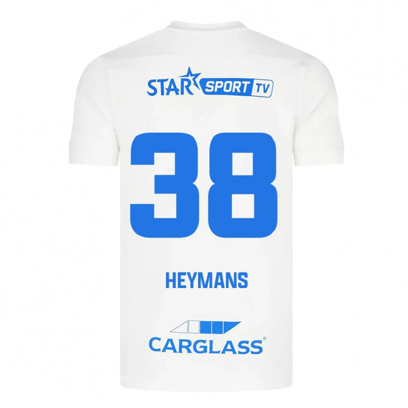 Danxen Män Daan Heymans #38 Vit Blå Bortatröja Matchtröjor 2025/26 Tröjor T-Tröja
