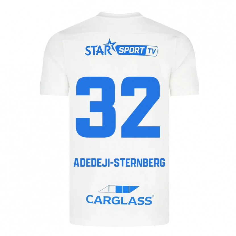 Danxen Män Noah Adedeji-Sternberg #32 Vit Blå Bortatröja Matchtröjor 2025/26 Tröjor T-Tröja