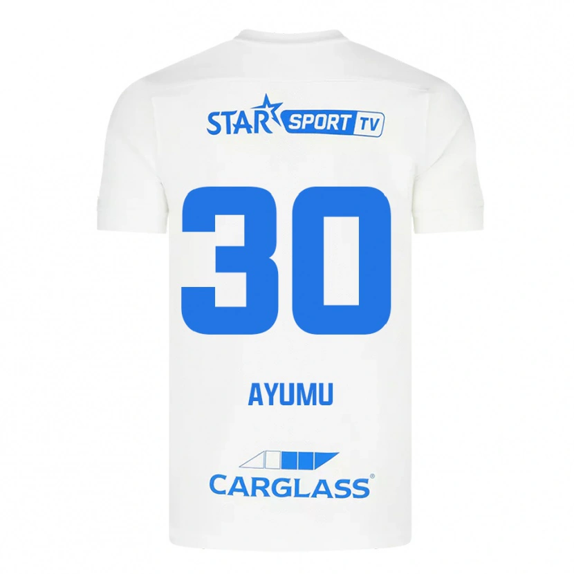 Danxen Män Ayumu Yokoyama #30 Vit Blå Bortatröja Matchtröjor 2025/26 Tröjor T-Tröja